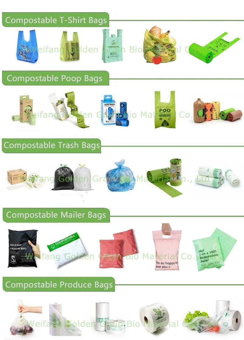 Wholesale Compostable PLA Shopping Bag 100% Biodegradable Plastic Bags