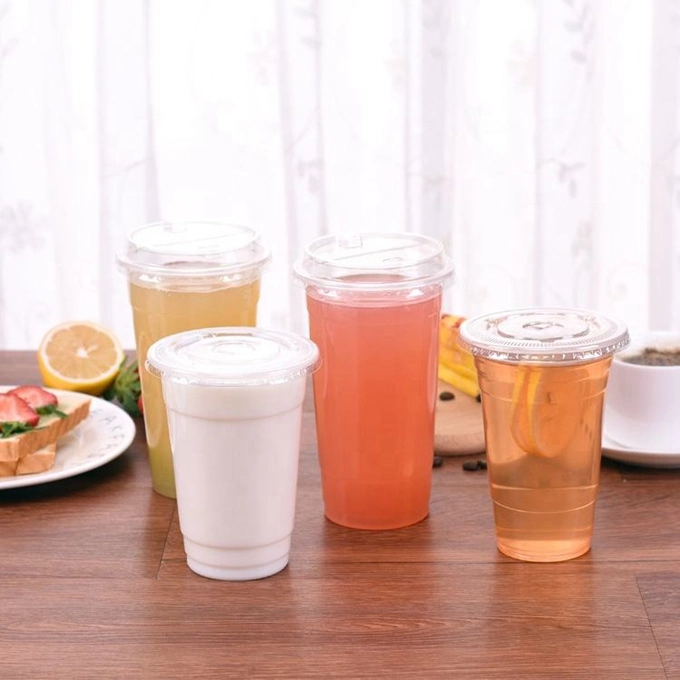 Biodegradable Disposable Transparent PLA 500/700 Ml Takeaway Beverage Milk Tea Juice Cup