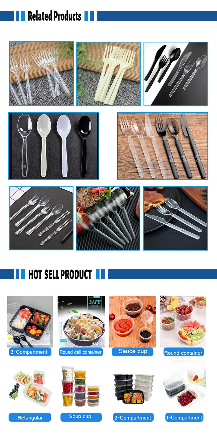 Colorful Disposable PS Material Knife Fork and Spoon Plastic Cutlery with Custom Packing