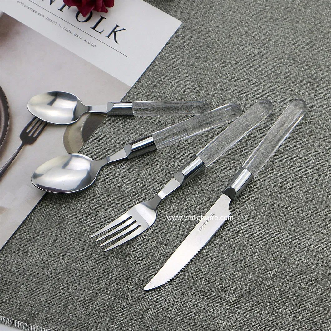 24 PCS Plastic Handle Cutlery Set with PVC Box