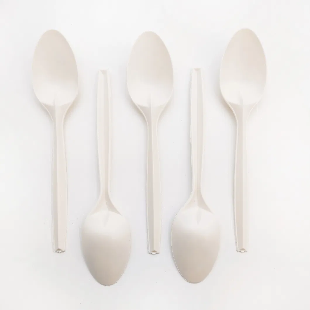 Microwavable Corn Starch Cheap Plastic Bio Hinged Biodegradable Water-Fast Cutlery Eco Compostable Spoon